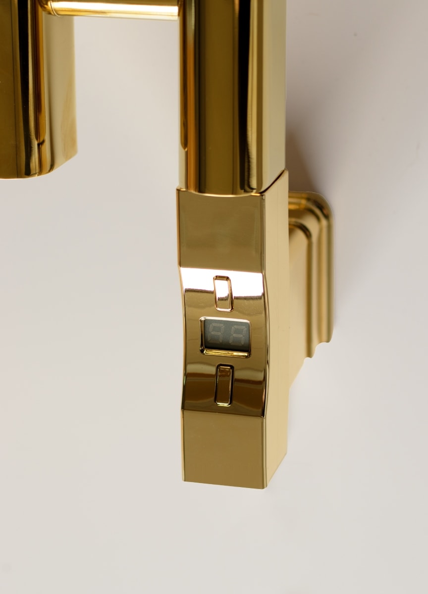 Kriss Nuvo 2 elvarmeelement i guld med firkantet profil og boost 300 watt