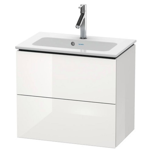 Duravit L-Cube Compact vaskeskab i hvid højglans 2 skuffer uden vask 62 x 39,1 cm