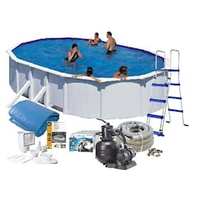 Swim & Fun Basic pool oval 500 x 300 x 120 cm i hvid 14.550 liter