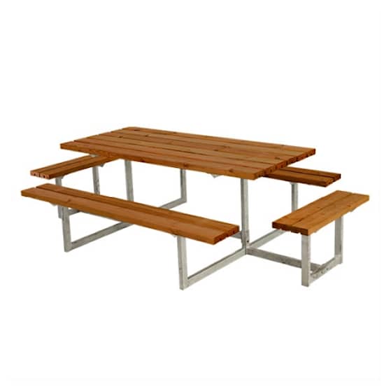 Plus Basic bord/bænkesæt med påbygninger i grundmalet fyr