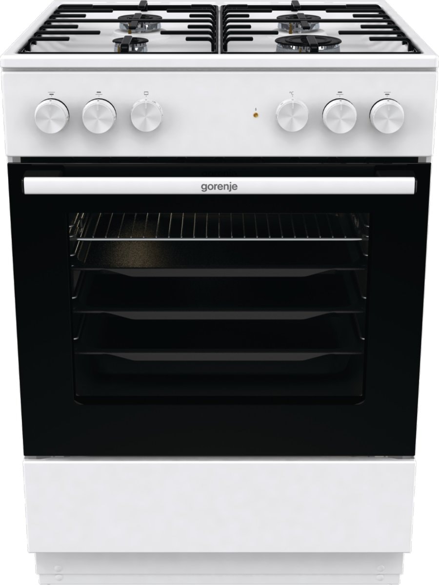 Gorenje GK6A60WH gaskomfur med elovn hvid 60 cm