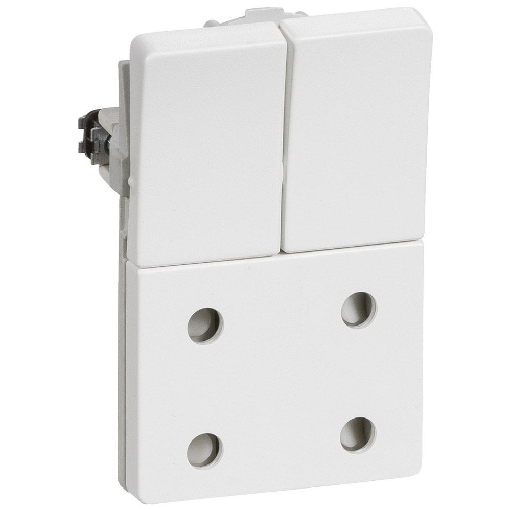 LK Fuga dobbelt stikkontakt med afbrydere hvid 2-pol 1 1/2 modul