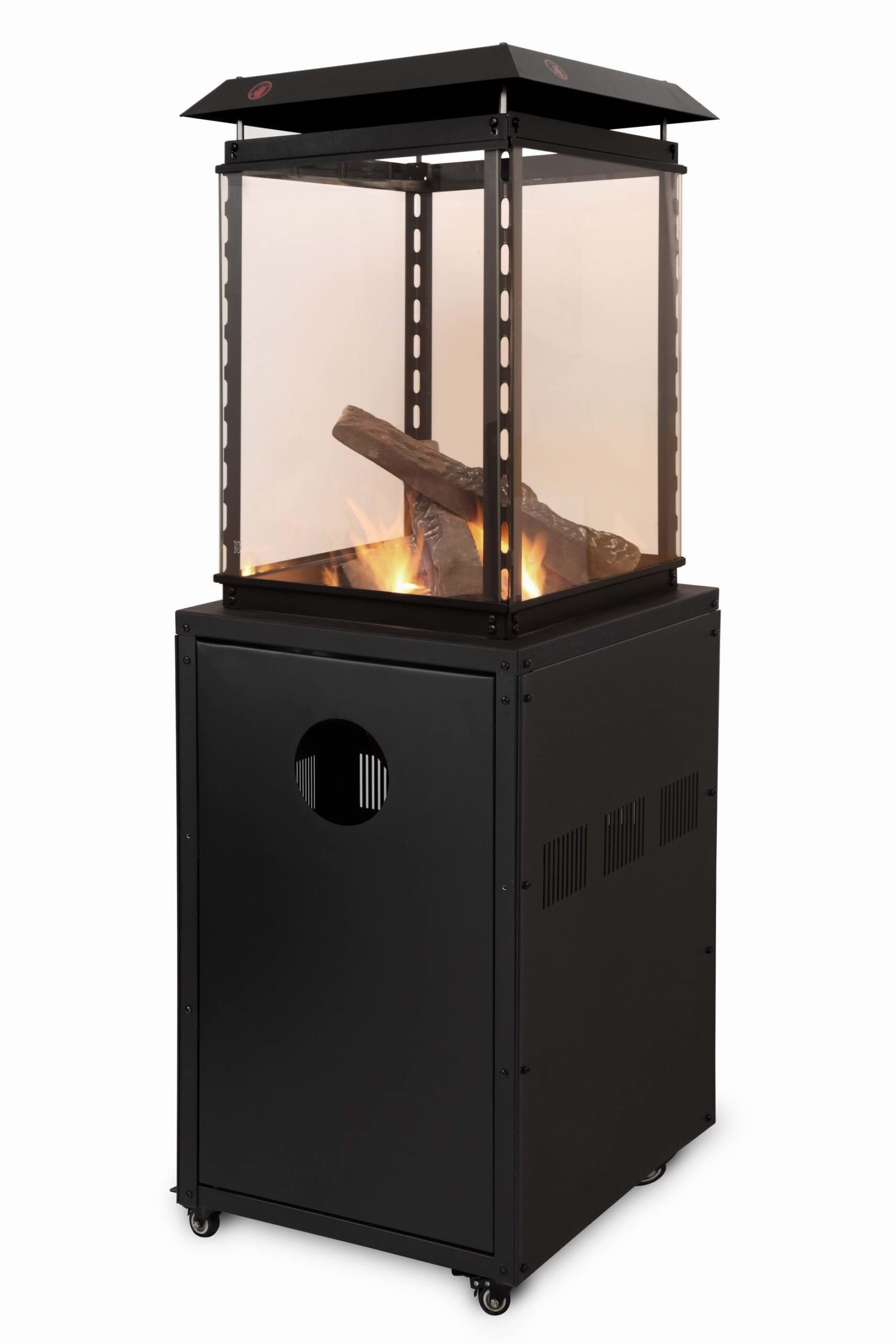 Andorra gaspejs med levende ild, glasskærme og kunstbrænde 8 kW
