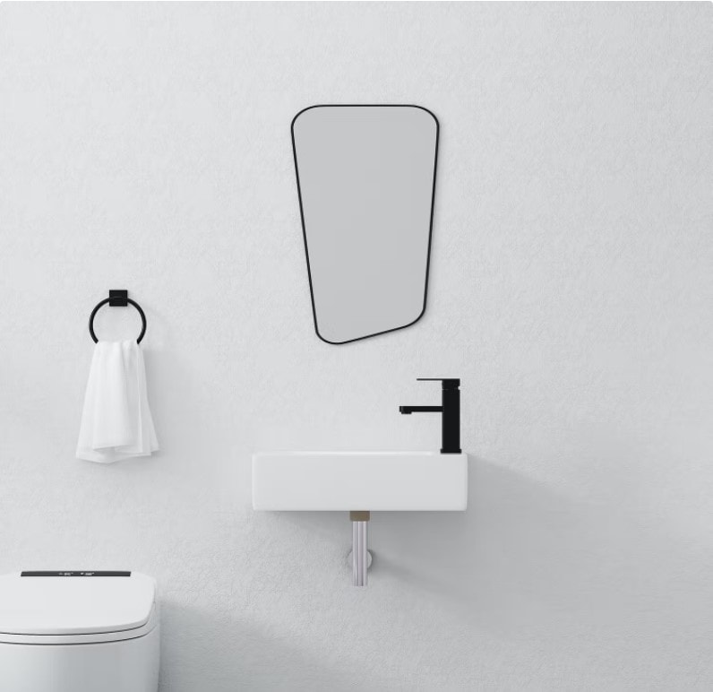 Bathlife Krut håndvask porcelæn hvid med bundventil, væghængt 500 x 250 mm