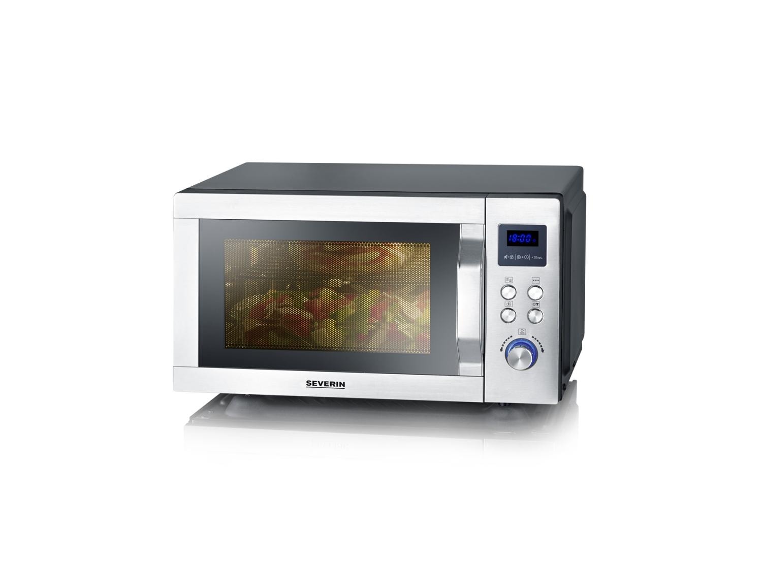 Severin MW 7777 mikrobølgeovn grill/varmluft flatbed rustfri 25L 900W