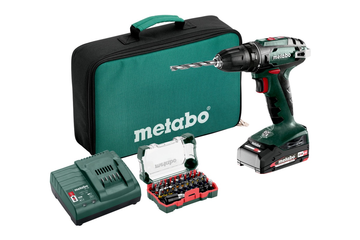 Metabo skruetrækker BS 18 Set med tilbehør1x2Ah batteri og lader
