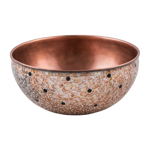 GemLook GL397 håndlavet håndvask i glat / antikmønstret kobber Ø38 cm