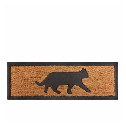 Esschert Design Kat dørmåtte gummi/kokos 75 x 25 cm