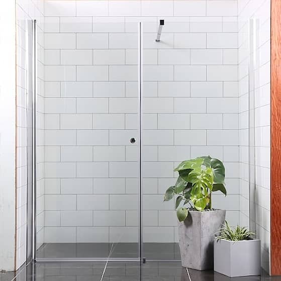 Bathlife Mångsidig Rak nicheløsning dør+væg klart glas 190 cm