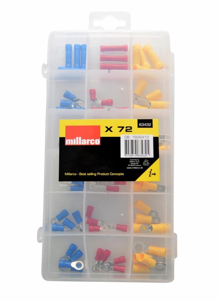 Millarco sortimentboks med 72 kabelsko