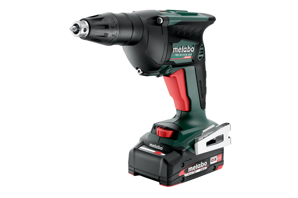 Metabo gipsskruetrækker TBS 18 LTX BL 5000 med 2x2Ah batterier og lader