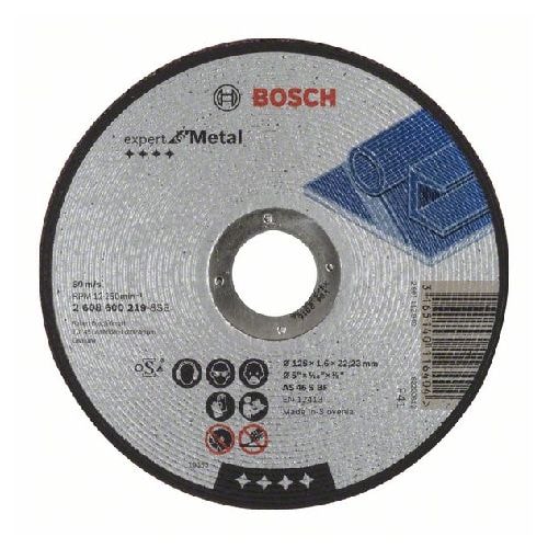 Bosch skæreskive lige Ø125 x 1,6 mm til metal