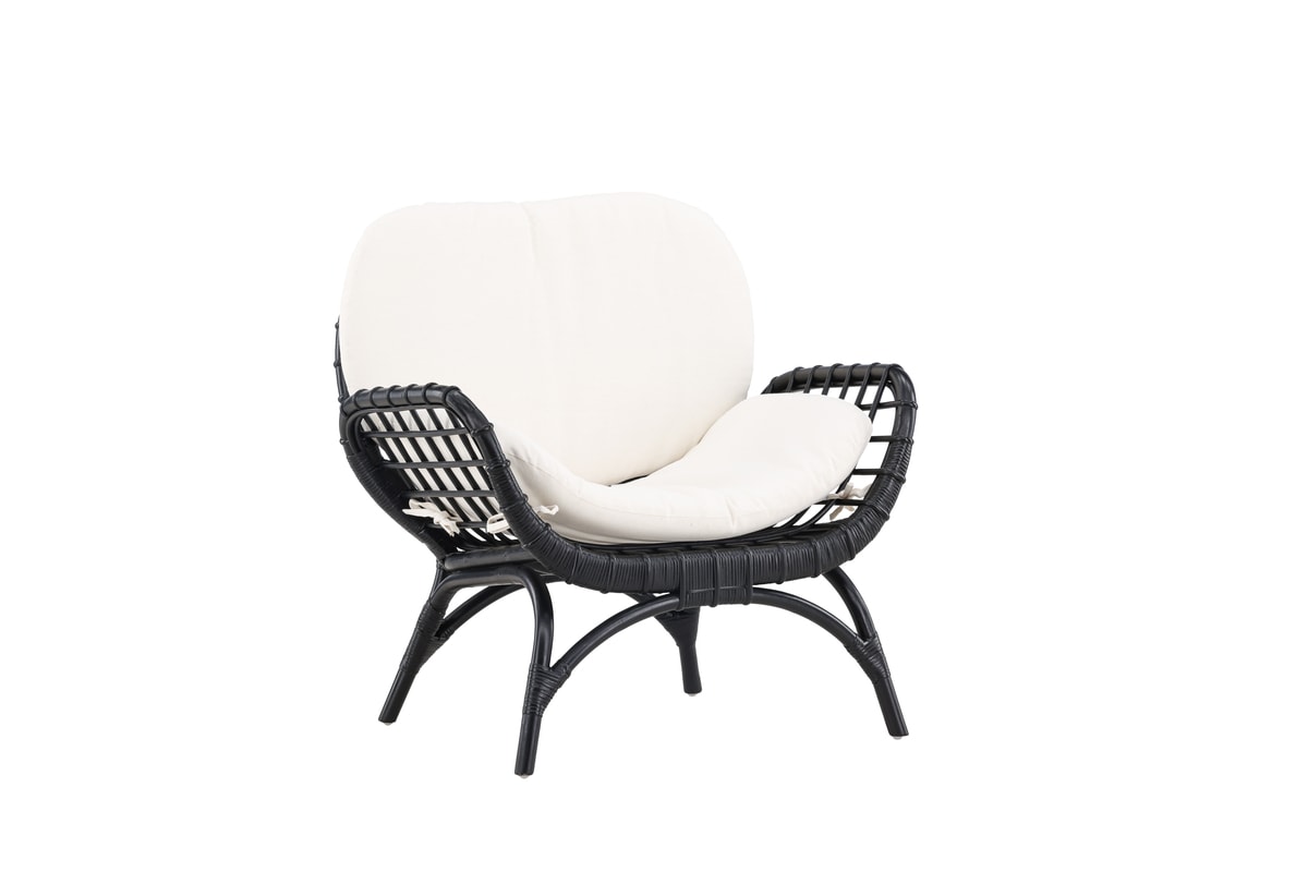 Venture Design Moana loungestol i offwhite/sort bambus