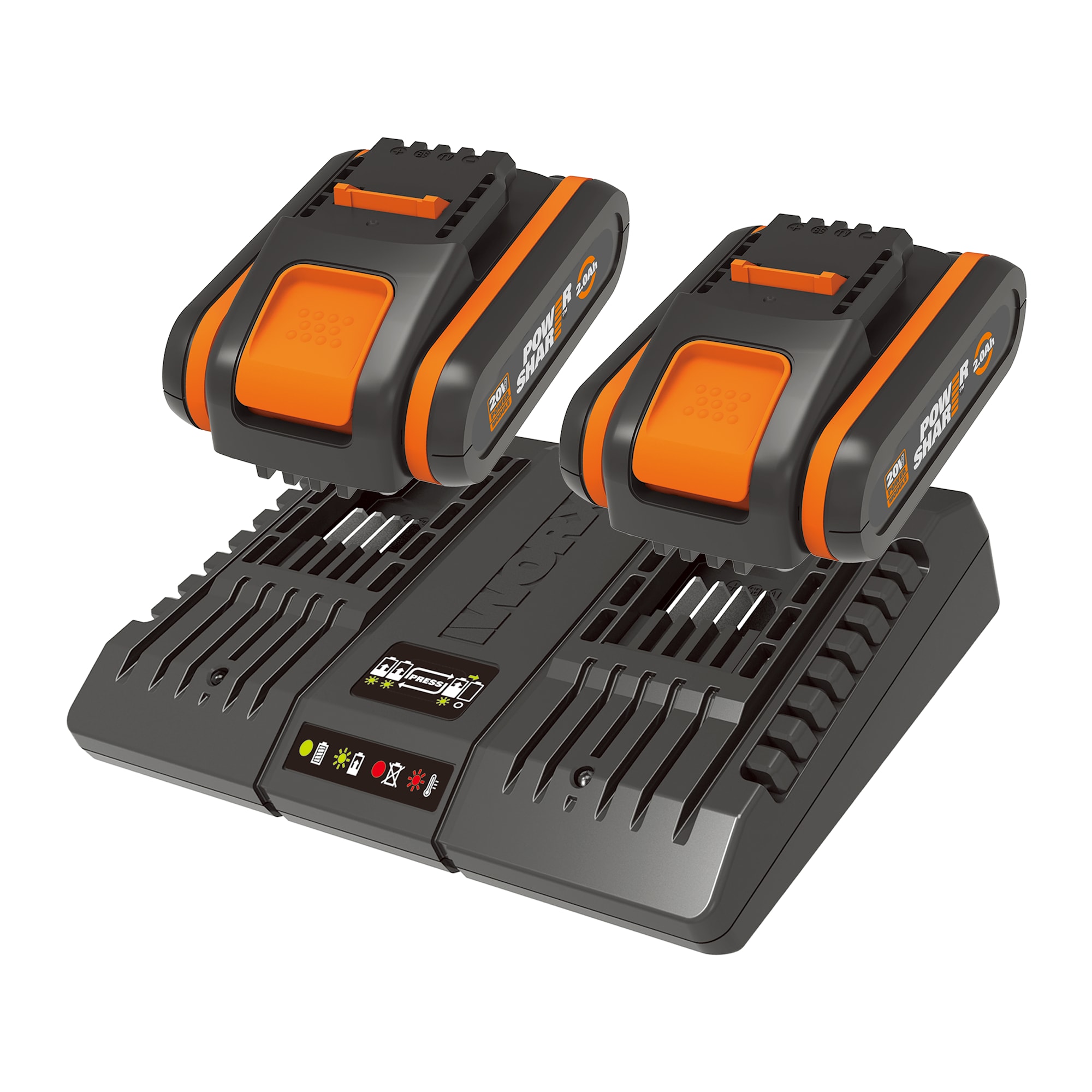 Worx 20V 2 × 2,0 Ah batterisæt