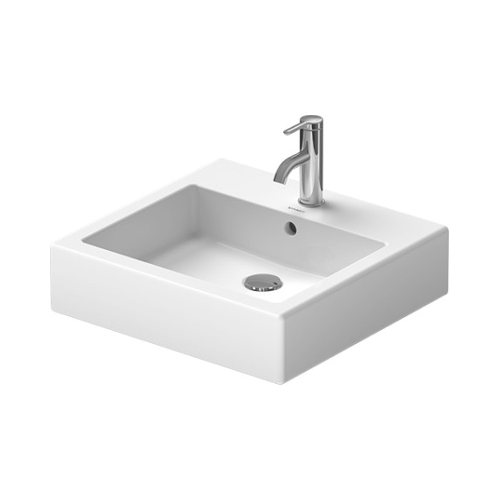 Duravit Vero vask til væg med hanehul og WonderGliss 50 x 47 cm