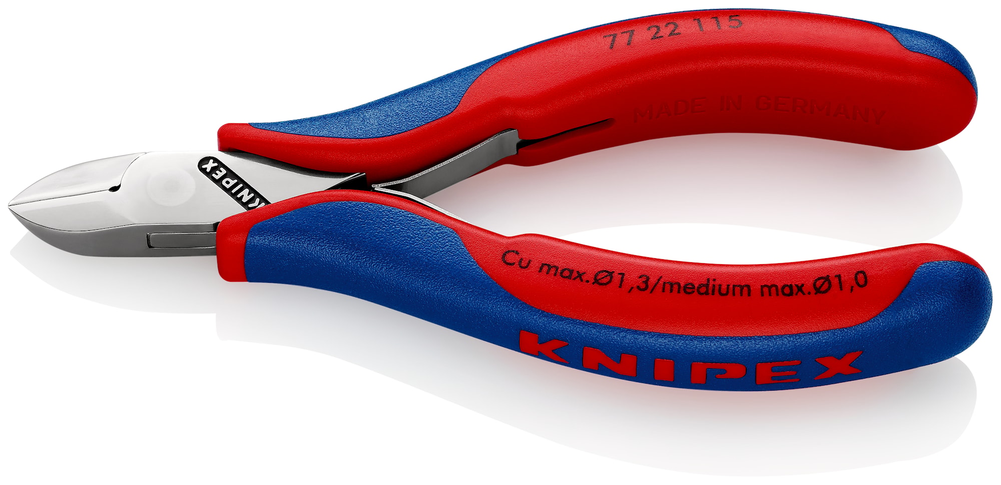 Knipex elektronik-skævbider med flerkomponent greb uden facet 115 mm
