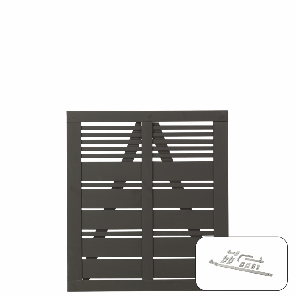 Plus Silence enkeltlåge grundmalet umbragrå RAL 7022 inkl. beslag 100 x 170 cm