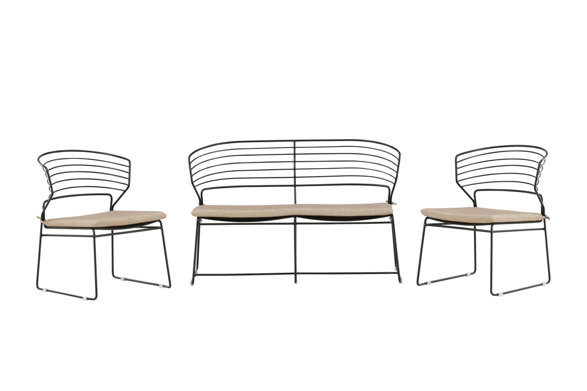 Venture Design Milano loungesofasæt i sort alu/sand