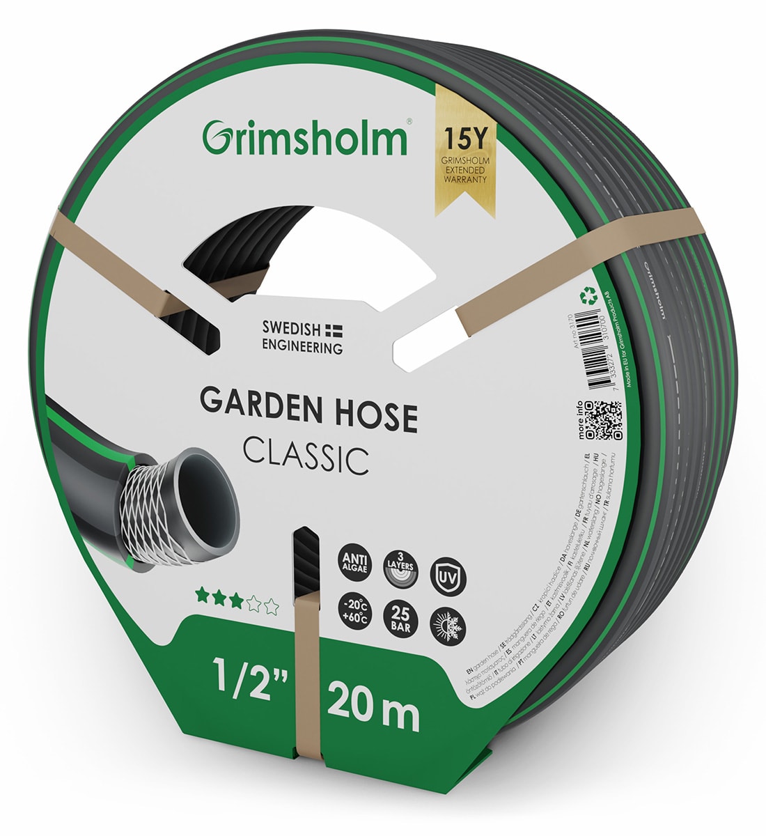 Grimsholm Classic 1/2" 20 m Vandslange
