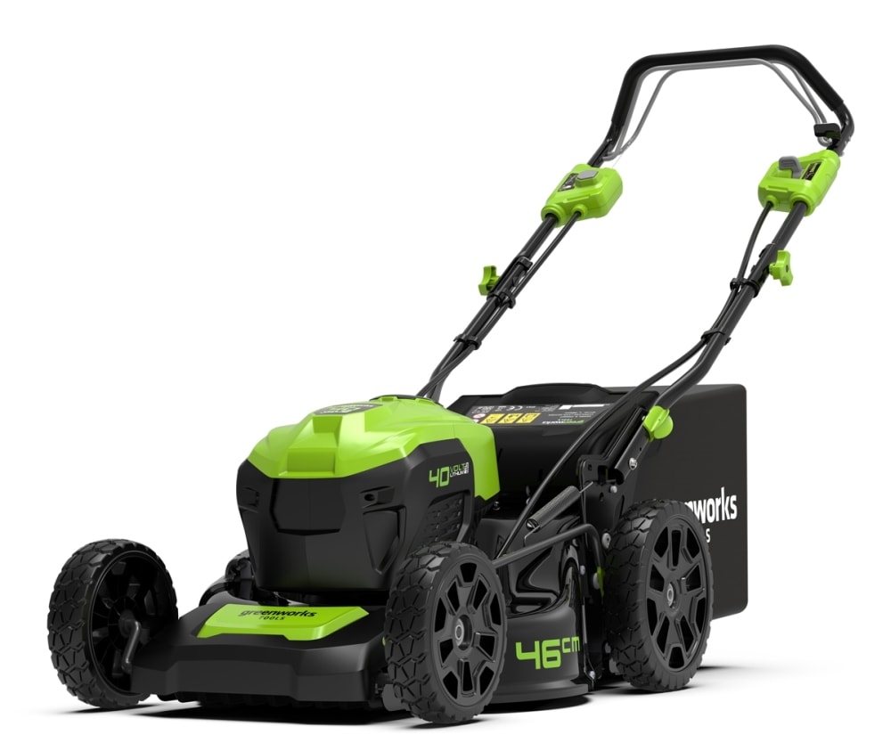 Greenworks G40LM46SP plæneklipper 46 cm til 2 stk batteri 40V u. batteri og lader