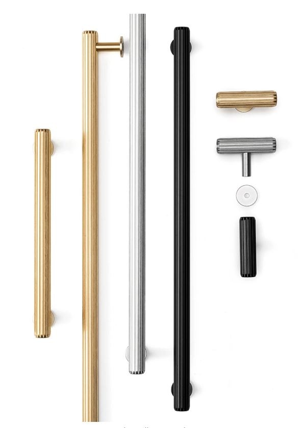 Beslag Design Rille greb børstet messing 1022 mm