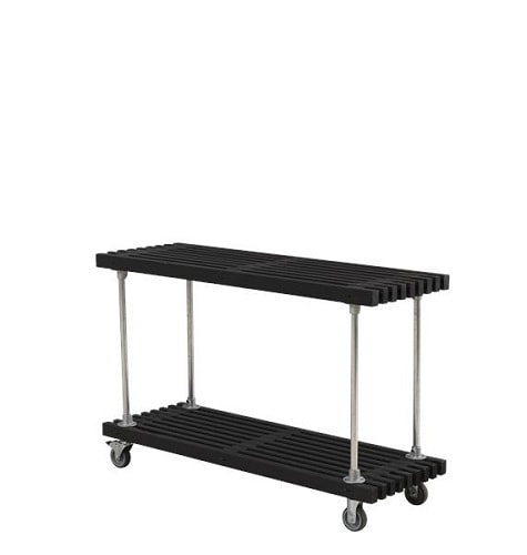 Plus tralle grill og anretterbord med hjul grundmalet i drivtømmer 140x49x90 cm