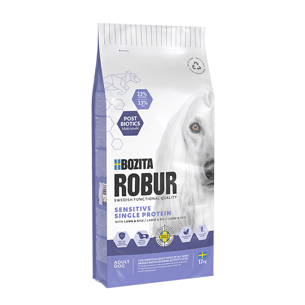Bozita Robur Adult Sens. Enkelt Protein Lam 12 kg