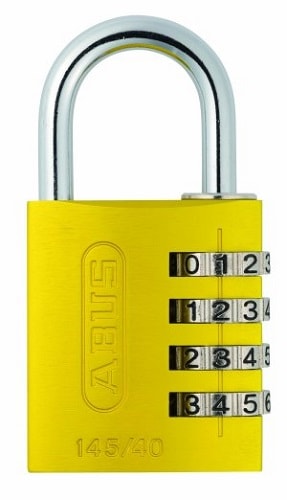 Abus hængelås gul med kodelås 40 mm. med 4 cifre