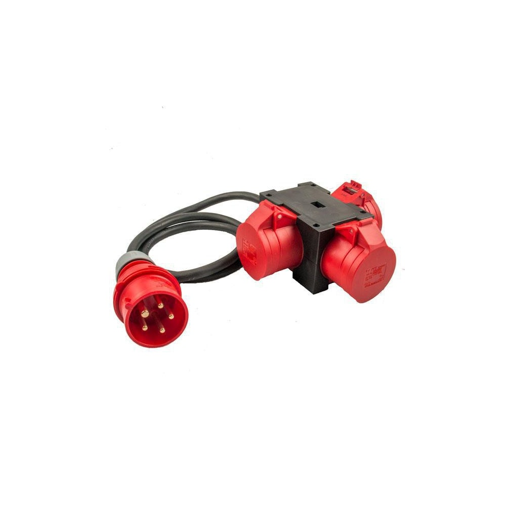Elworks CEE kompaktforgrener 400V/16A 3 udtag 1,5 meter kabel