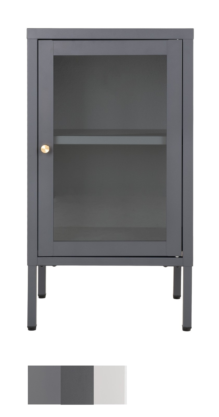 House Nordic Dalby skab i sort med glaslåge