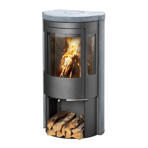 Kaminexperten WellDone brændeovn med grå fedtstensbeklædning