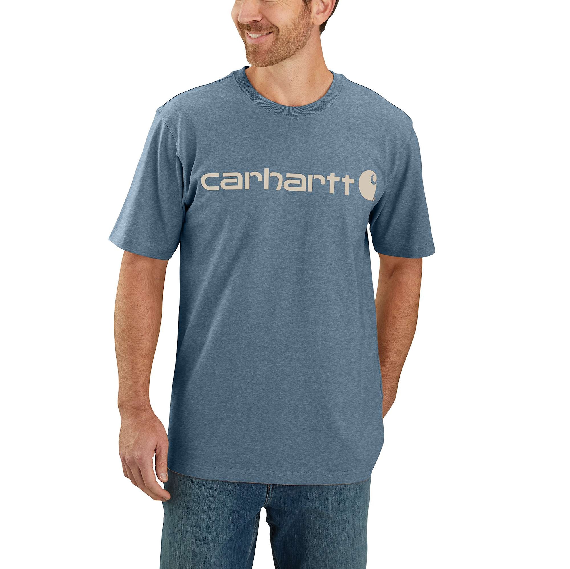 Carhartt Core logo T-shirt s/s, Herre, Thundercloud heather, XXL