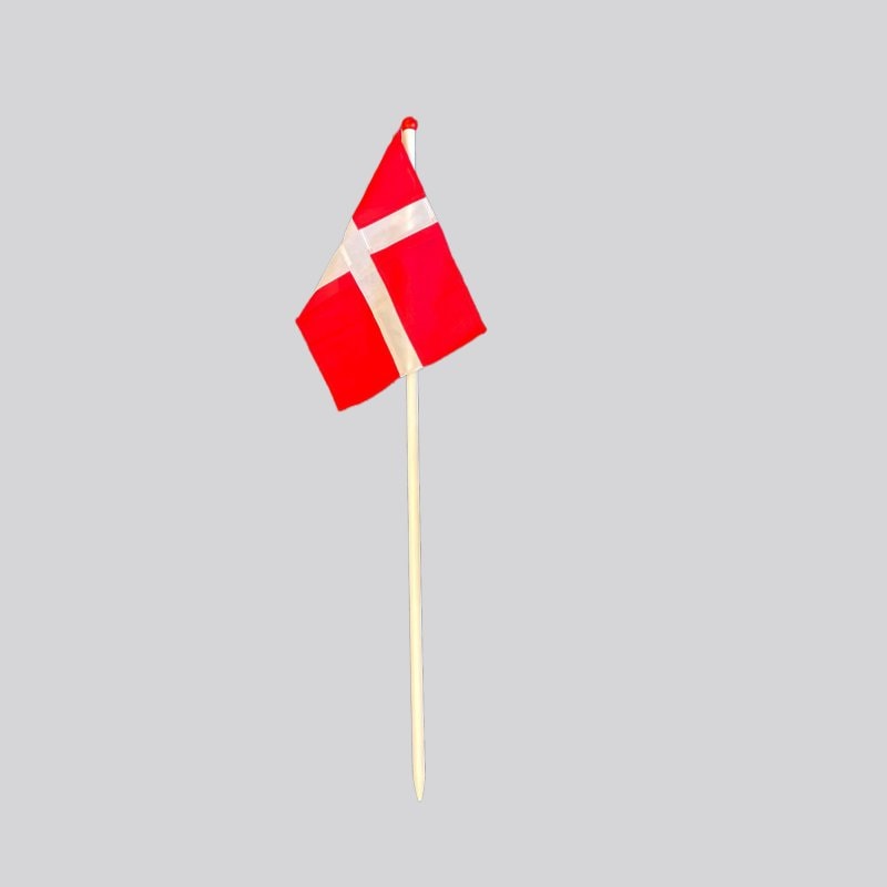 Dano Mast træflagstang hvid med spyd og flag 1,45 m