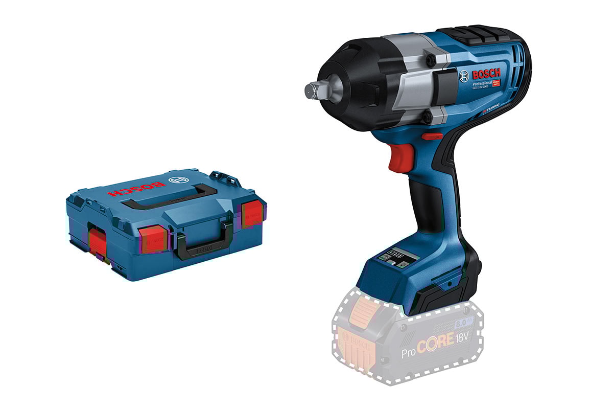 Bosch Batteridrevet slagnøgle GDS 18V-1000 Professional Solo i L-BOXX
