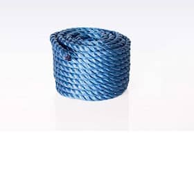 Polyreb i blå 3-slået minirulle Ø16 mm x 20 m