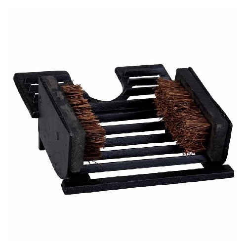 Esschert Design støvleknægt i sort støbejern med børster