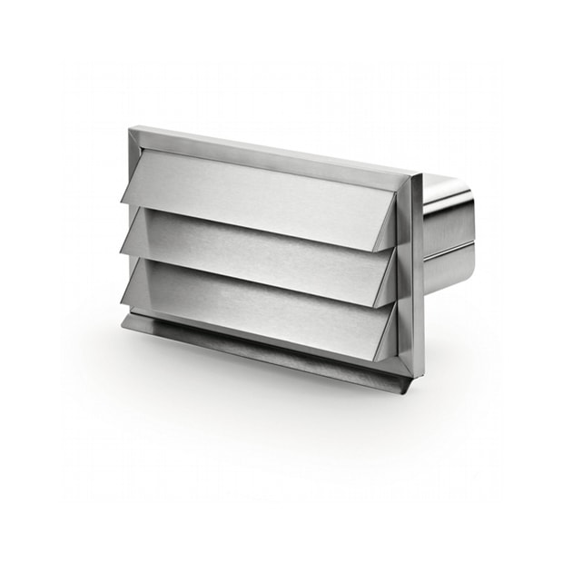 Lamelventil stål flad inkl. returklap 89 x 222 mm