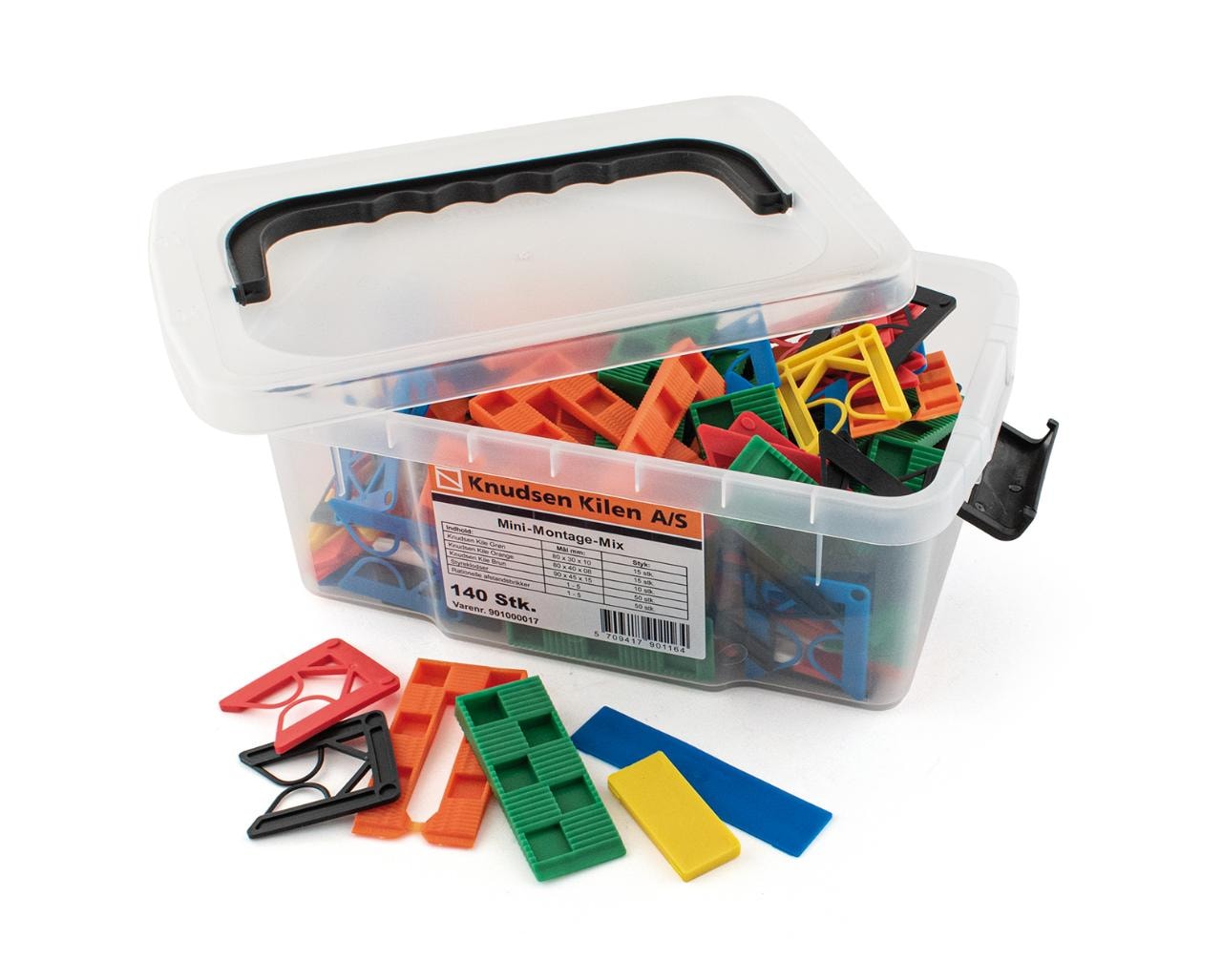 Knudsen Mini montagemix i plastkasse assorteret 140 stk.