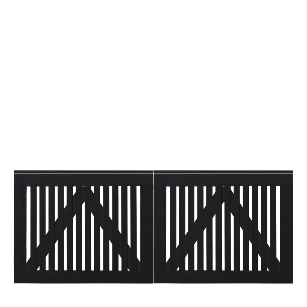 Plus Sendai dobbeltlåge grundmalet sort Bredde 200 cm