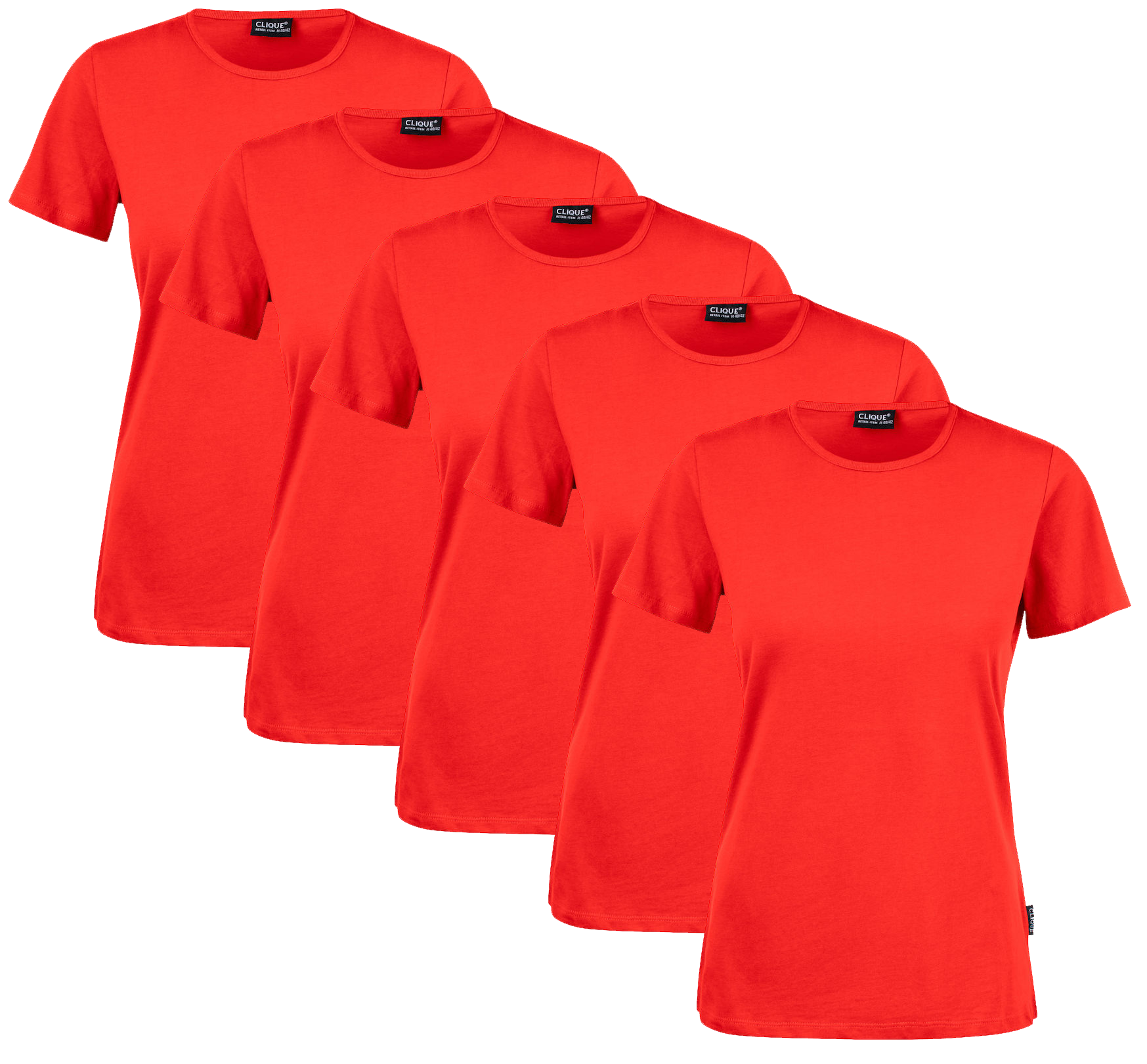 Clique T-shirt Damer 5-pack Rød