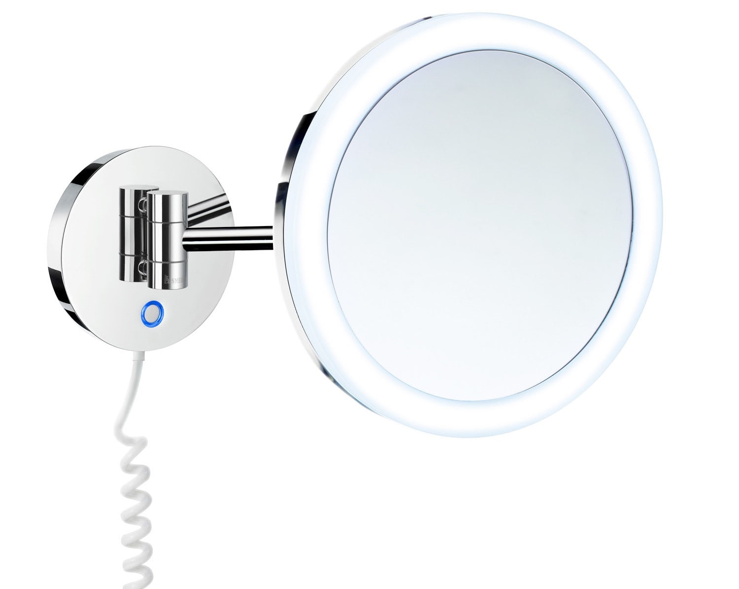 Smedbo Outline LED barber/sminkespejl, væg krom x7 Ø20 cm