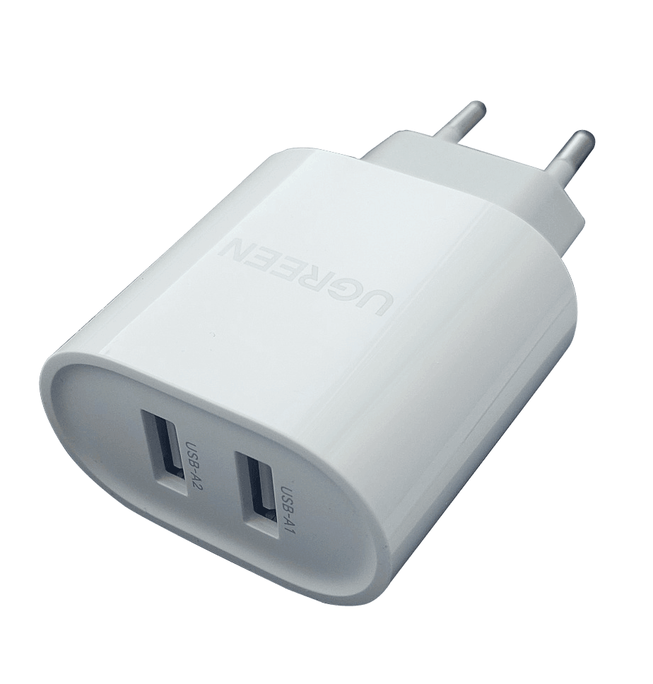 Woodline oplader 100-240V 2 x USB-A (2.4A + 2.4A)