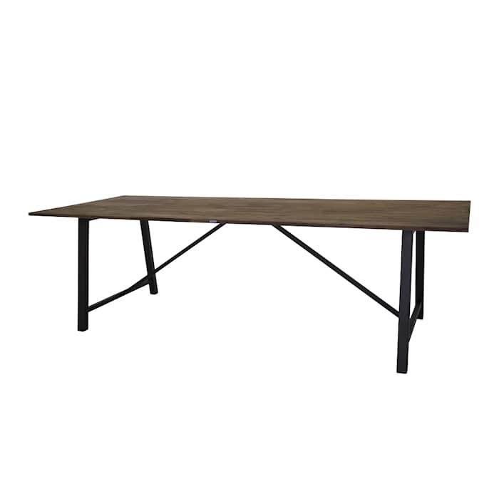 Venture Design Malang spisebord i mørk teak/sort 250 x 100 x H76 cm