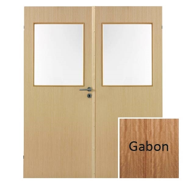 Swedoor Easy nature G21+G21 40mm gabon dør m. glas 72,5+72,5x200cm (15x20,5)