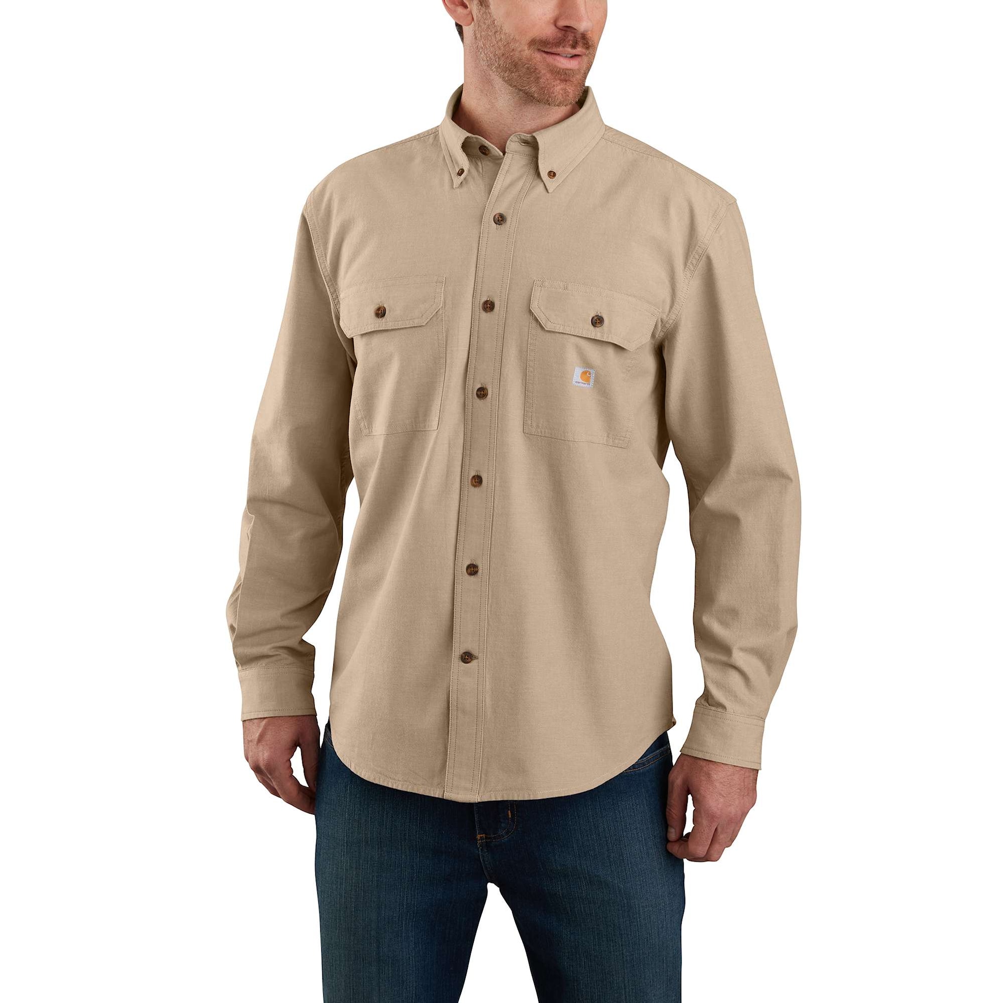Carhartt Chambray Shirt Mens Dark Tan Chambray XXL