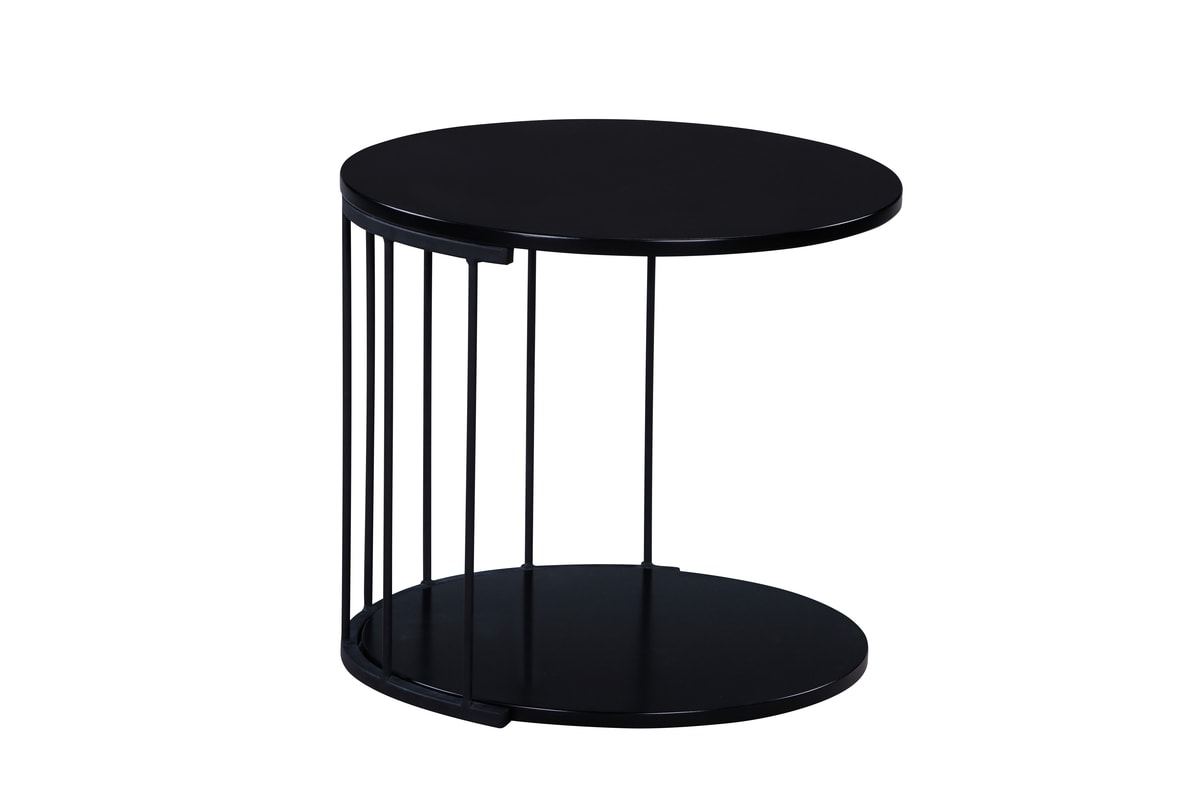 Venture Design Hobart sofabord i sort/sort MDF Ø50 x H45 cm