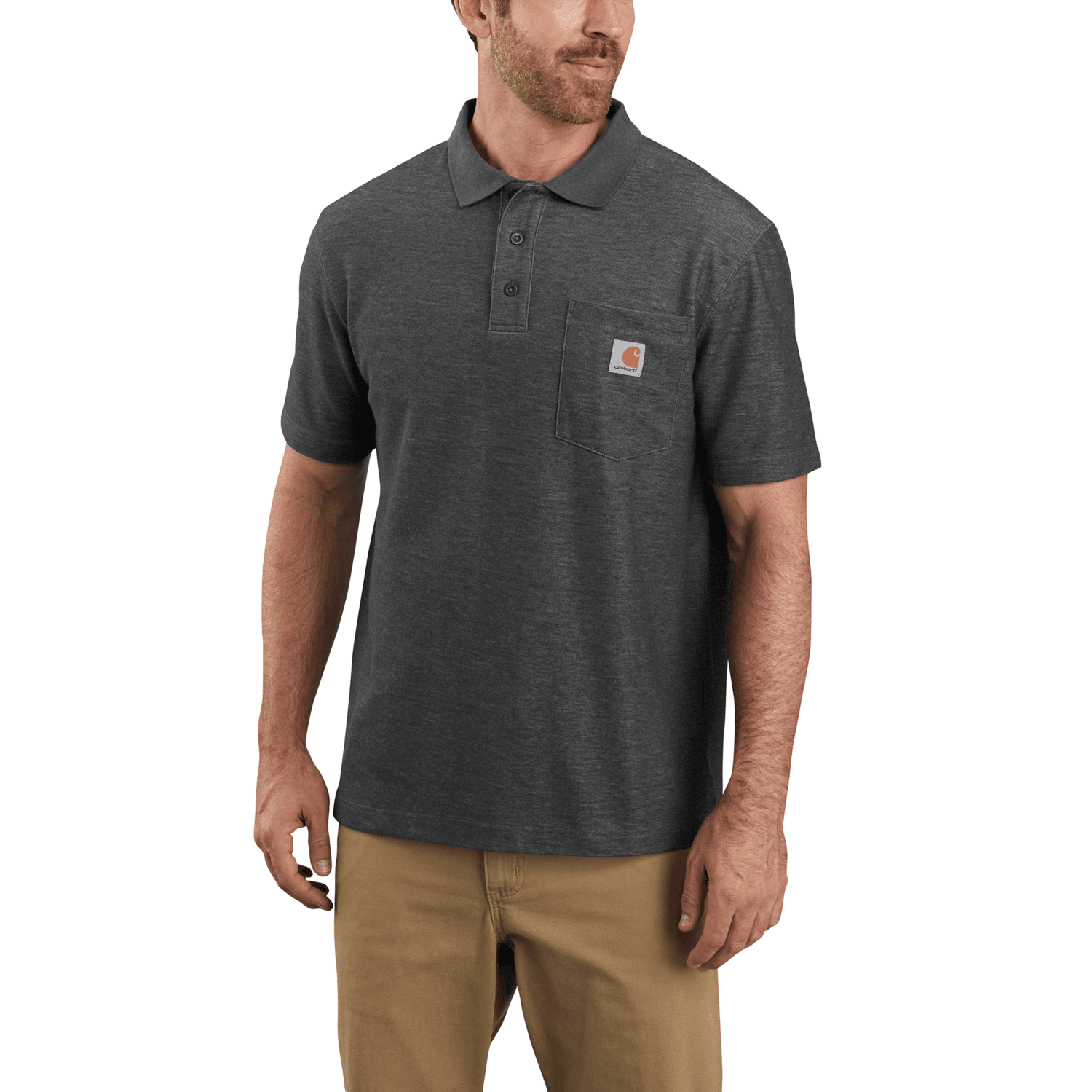 Carhartt Loose Polo Men Carbon Heather 2XL