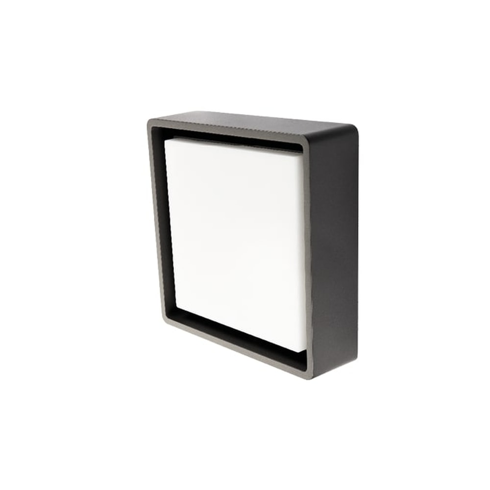 SG Frame Square LED væglampe i grafit med skumringsrelæ 6W 3000K IP66