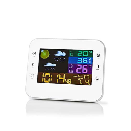 Nedis trådløs vejrstation med LCD display og alarmur
