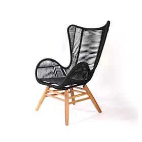 Venture Design Tingeling loungestol i akacia og sort reb